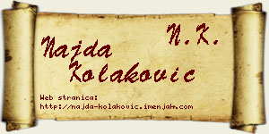 Najda Kolaković vizit kartica